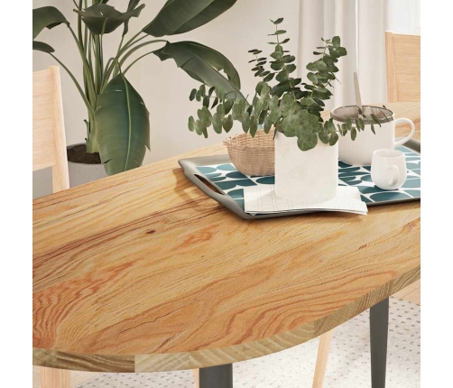 Tablero de mesa ovalado madera maciza de roble 140x60x2 cm