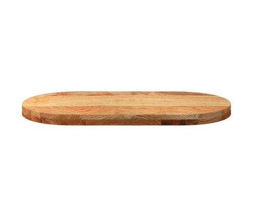 Tablero de mesa ovalado madera maciza de roble 80x40x4 cm