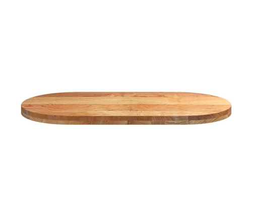 Tablero de mesa ovalado madera maciza de roble 100x50x4 cm