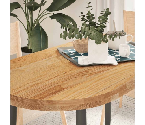 Tablero de mesa ovalado madera maciza de roble 120x60x4 cm