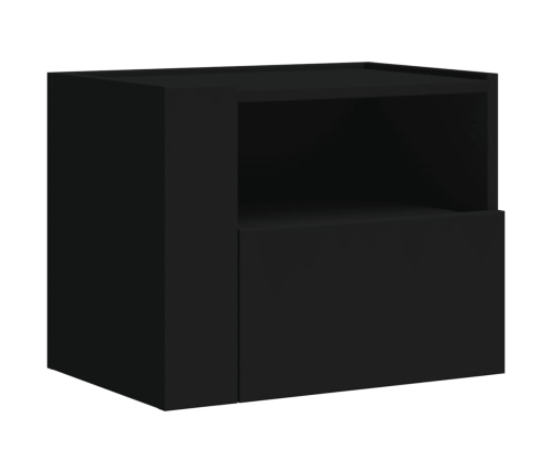 vidaXL Mesita de noche de pared negra 45x30x35 cm