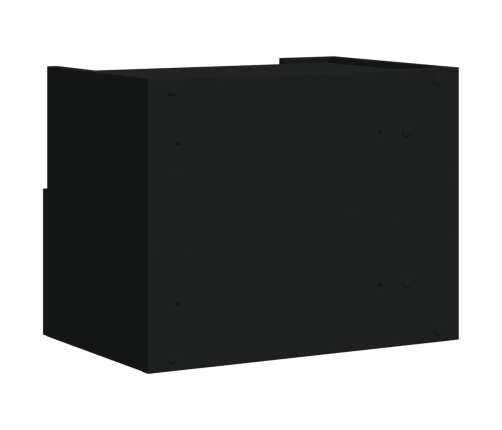 vidaXL Mesita de noche de pared negra 45x30x35 cm