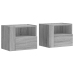 Mesitas de noche de pared 2 uds gris Sonoma 45x30x35 cm