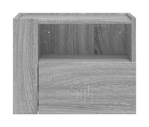 Mesitas de noche de pared 2 uds gris Sonoma 45x30x35 cm