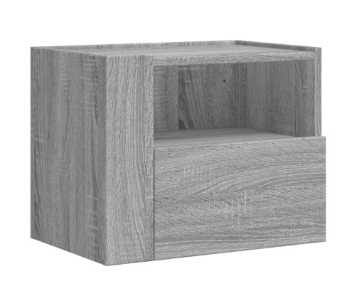 Mesitas de noche de pared 2 uds gris Sonoma 45x30x35 cm