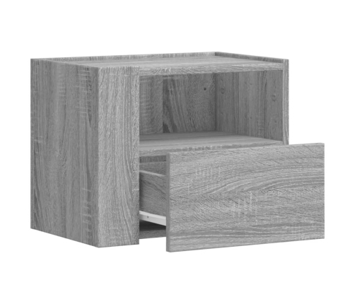 Mesitas de noche de pared 2 uds gris Sonoma 45x30x35 cm