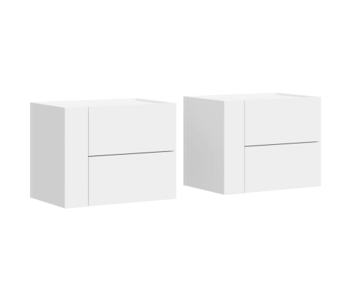 vidaXL Mesitas de noche de pared 2 unidades blanca 45x30x35 cm