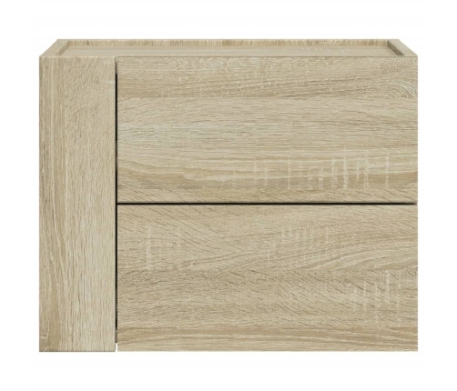 Mesitas de noche de pared 2 unidades roble Sonoma 45x30x35 cm