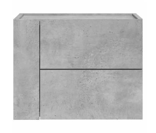 Mesita de noche de pared 2 uds color gris hormigón 45x30x35 cm