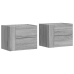 Mesitas de noche de pared 2 uds gris Sonoma 45x30x35 cm