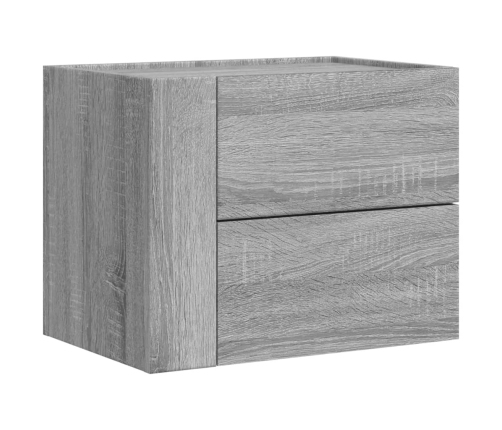 Mesitas de noche de pared 2 uds gris Sonoma 45x30x35 cm