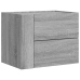 Mesitas de noche de pared 2 uds gris Sonoma 45x30x35 cm