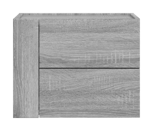 Mesitas de noche de pared 2 uds gris Sonoma 45x30x35 cm