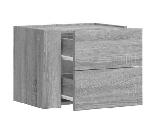 Mesitas de noche de pared 2 uds gris Sonoma 45x30x35 cm