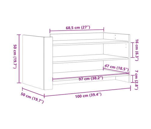 vidaXL Mesa de centro de madera de ingeniería negra 100x50x50 cm