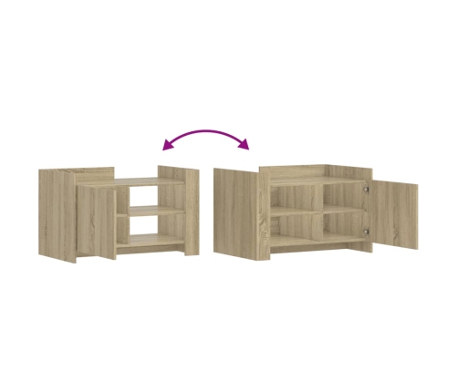 Mesa de centro madera de ingeniería roble Sonoma 80x50x50 cm