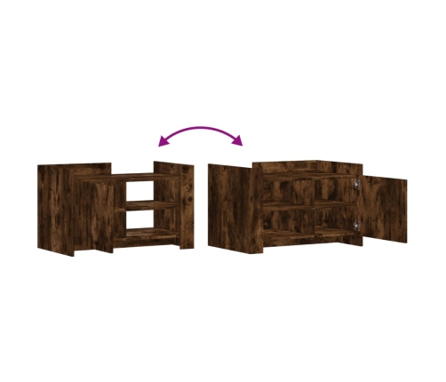 Mesa de centro madera de ingeniería roble ahumado 80x50x50 cm