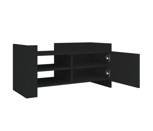 Mueble de TV madera de ingeniería negro 80x35x40 cm