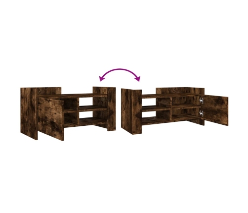 Mueble de TV madera de ingeniería roble ahumado 80x35x40 cm