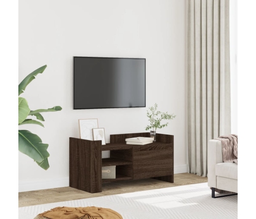 Mueble de TV madera de ingeniería marrón roble 80x35x40 cm