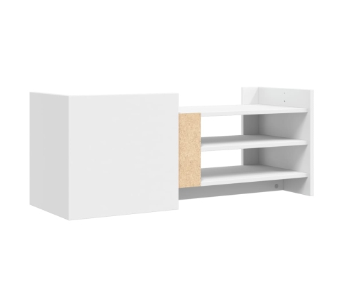 Mueble para TV madera contrachapada blanco 100x35x40 cm