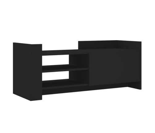 Mueble para TV madera contrachapada negra 100x35x40 cm