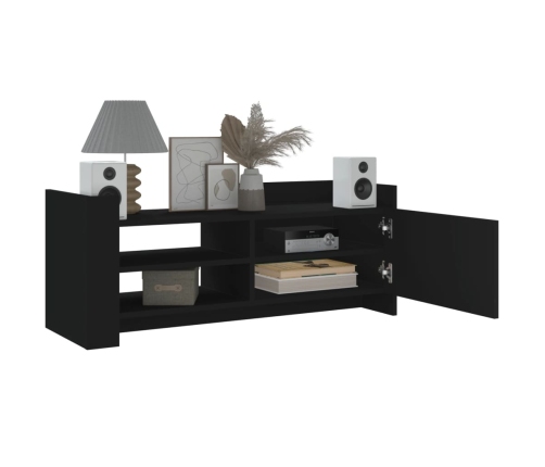 Mueble para TV madera contrachapada negra 100x35x40 cm