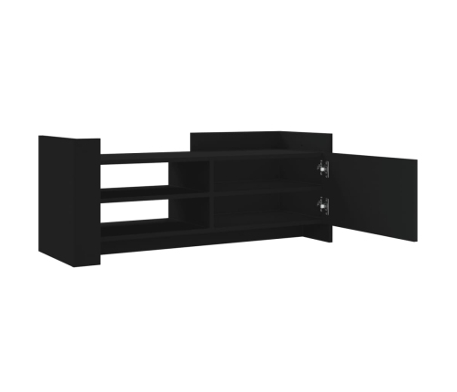 Mueble para TV madera contrachapada negra 100x35x40 cm