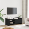 Mueble para TV madera contrachapada negra 100x35x40 cm