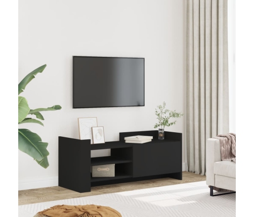 Mueble para TV madera contrachapada negra 100x35x40 cm