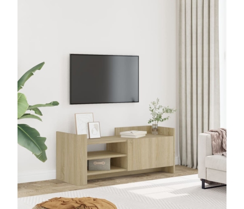 Mueble para TV madera contrachapada color roble 100x35x40 cm