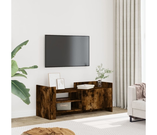 Mueble para TV madera contrachapada roble ahumado 100x35x40 cm