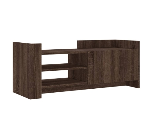 Mueble TV madera contrachapada color marrón roble 100x35x40 cm