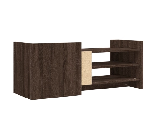 Mueble TV madera contrachapada color marrón roble 100x35x40 cm