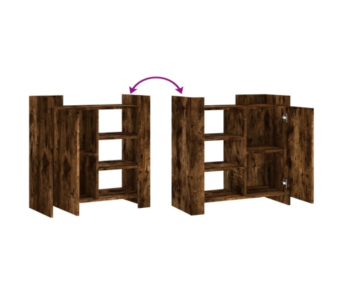 Aparador de madera de ingeniería roble ahumado 73,5x35x75 cm