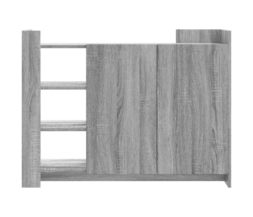 Aparador madera de ingeniería gris Sonoma 100x35x75 cm