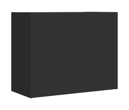 Armario de pared madera de ingeniería negro 75x35x60 cm