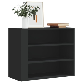 Armario de pared madera de ingeniería negro 75x35x60 cm