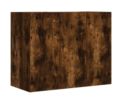 Armario de pared madera de ingeniería roble ahumado 75x35x60 cm