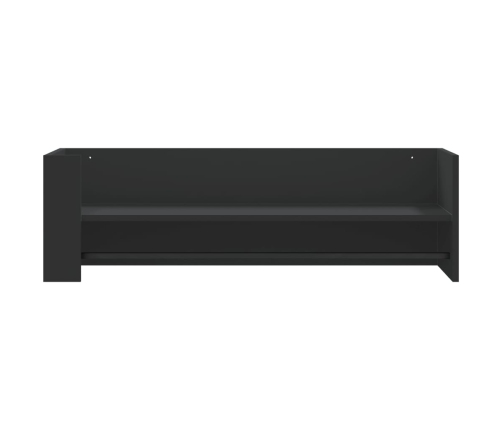 Estante de pared madera de ingeniería negro 100x35x30,5 cm
