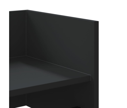 Estante de pared madera de ingeniería negro 100x35x30,5 cm