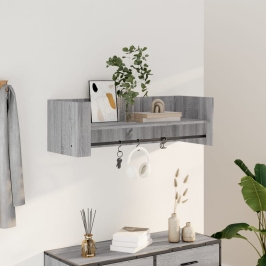 Estante de pared madera ingeniería gris Sonoma 100x35x30,5 cm