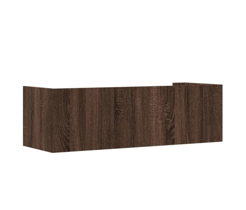 Estante de pared madera ingeniería marrón roble 100x35x30,5 cm