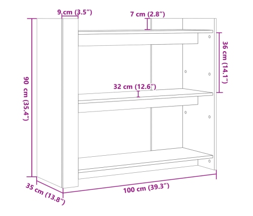 Mesa consola de madera de ingeniería blanca 100x35x90 cm