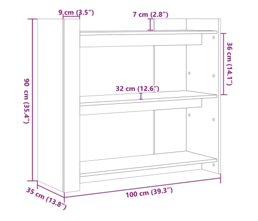 Mesa consola de madera de ingeniería negra 100x35x90 cm