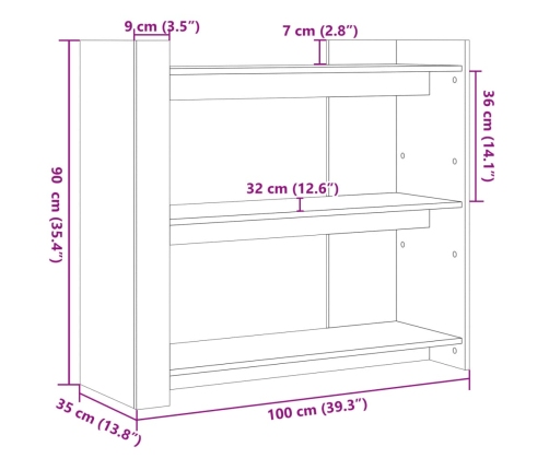 Mesa consola de madera de ingeniería marrón roble 100x35x90 cm