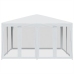 Carpa para fiestas con 8 paredes de malla HDPE blanco 4x4 m