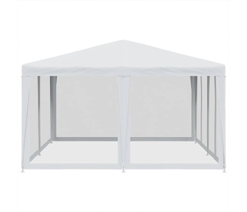 Carpa para fiestas con 8 paredes de malla HDPE blanco 4x4 m