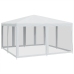 Carpa para fiestas con 8 paredes de malla HDPE blanco 4x4 m