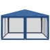 Carpa para fiestas con 8 paredes de malla HDPE azul 4x4 m